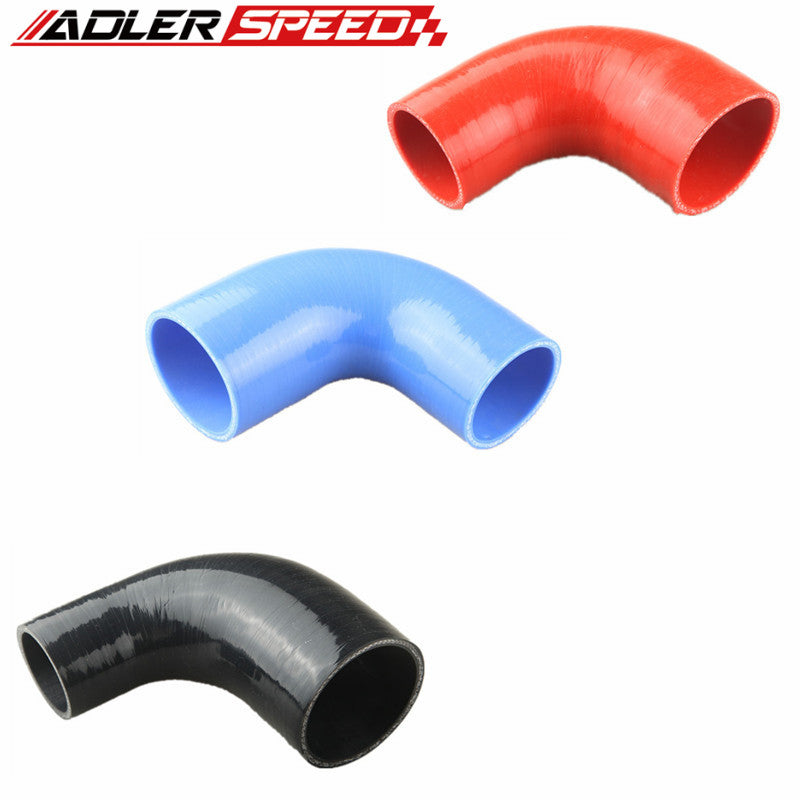 3.5 inches 90 Degree Elbow Turbo/Intercooler/Intake Piping Coupler Silicone  Hose (Black)