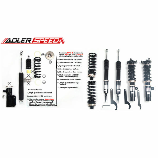 NEW ARRIAVALS ! ADLERSPEED 32 Level Mono Tube Coilovers Kit, US SHIP !