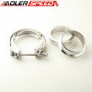 US SHIP ! 2'' Quick Release Mild Steel Flange & Stainless Steel V-Band Clamp Turbo Exhaust