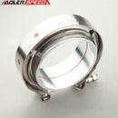 US SHIP ! 3" V-Band V Band Clamp Aluminum Flange Flanges Kit For Turbo Exhaust Downpipe