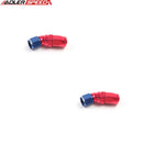 US SHIP ! ADLERSPEED 2PCS 45 Degree -12AN AN12 Full Flow Hose End Fuel Oil Fitting Adapter Red/Blue