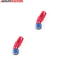 US SHIP ! ADLERSPEED 2PCS 45 Degree -12AN AN12 Full Flow Hose End Fuel Oil Fitting Adapter Red/Blue
