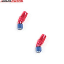 US SHIP ! ADLERSPEED 2PCS 45 Degree -12AN AN12 Full Flow Hose End Fuel Oil Fitting Adapter Red/Blue