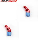 US SHIP ! 2PCS ADLERSPEED 45 Degree -8AN AN8 Push On Lock One Piece Hose End Fitting Adapter Red/Blue