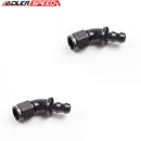 US SHIP ! 2PCS 45 Degree 6AN AN-6 Push-Lock Full Flow Fuel Oil Hose End Adapter Black