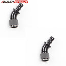 US SHIP ! 2PCS 45 Degree 6AN AN-6 Push-Lock Full Flow Fuel Oil Hose End Adapter Black