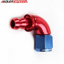 US SHIP ! ADLERSPEED 2PCS 90 Degree 8AN AN-8 Push-Lock Full Flow Hose End Fitting Adapter Red/Blue