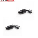 US SHIP ! ADLERSPEED 2PCS -4AN AN4 PTFE Hose End 45 Degree Aluminum Fuel Fitting Adapter Black