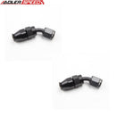 US SHIP ! ADLERSPEED 2PCS -4AN AN4 PTFE Hose End 45 Degree Aluminum Fuel Fitting Adapter Black