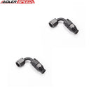 US SHIP ! ADLERSPEED 2PCS AN4 4AN 90 Degree PTFE Fuel Hose End Aluminum Fitting Adapter Black