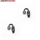US SHIP ! ADLERSPEED 2PCS -4AN AN4 PTFE 180 Degree Aluminum Reusable Swivel Hose End Fitting Black