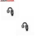 US SHIP ! ADLERSPEED 2PCS -4AN AN4 PTFE 180 Degree Aluminum Reusable Swivel Hose End Fitting Black