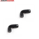 US SHIP ! 2PCS AN12 -12AN 90 Degree Swivel Full Flow Hose End Fuel Fitting Adapter Black
