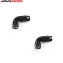 US SHIP ! 2PCS AN12 -12AN 90 Degree Swivel Full Flow Hose End Fuel Fitting Adapter Black