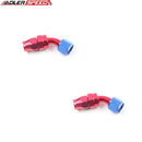 US SHIP ! 2PCS 45 Degree -8AN AN8 Swivel PTFE Fitting Aluminum Hose End Adapter Red/Blue