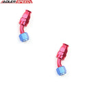 US SHIP ! 2PCS 45 Degree -8AN AN8 Swivel PTFE Fitting Aluminum Hose End Adapter Red/Blue