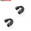 US SHIP ! ADLERSPEED 2PCS 180 Degree 8AN AN8 PTFE Reusable Swivel Hose End Adapter Fuel Fitting Black