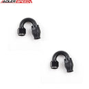 US SHIP ! ADLERSPEED 2PCS 180 Degree 8AN AN8 PTFE Reusable Swivel Hose End Adapter Fuel Fitting Black