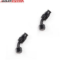 US SHIP ! 2pcs 45 Degree -8AN AN8 Aluminum Reusable Swivel PTFE Hose End Fitting Black