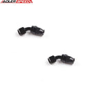 US SHIP ! 2pcs 45 Degree -8AN AN8 Aluminum Reusable Swivel PTFE Hose End Fitting Black
