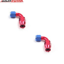 US SHIP ! ADLERSPEED 2PCS AN10 -10AN 90 Degree Aluminum Swivel PTFE Fitting Hose End Red/Blue