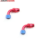 US SHIP ! ADLERSPEED  -12AN AN12 90 Degree Reusable PTFE Swivel Aluminum Hose End Fitting Red/Blue