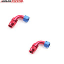 US SHIP ! ADLERSPEED  -12AN AN12 90 Degree Reusable PTFE Swivel Aluminum Hose End Fitting Red/Blue