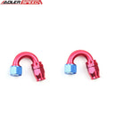 US SHIP ! ADLERSPEED 2PCS Aluminum -12AN AN12 180 Degree Swivel PTFE Hose End Fuel Adapter Red/Blue