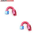 US SHIP ! ADLERSPEED 2PCS Aluminum -12AN AN12 180 Degree Swivel PTFE Hose End Fuel Adapter Red/Blue