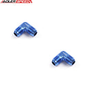 US SHIP ! ADLERSPEED 2PCS -12AN AN12 to AN12 AN-12 90 Degree Male Flare Union Fuel Fitting Blue