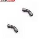 US SHIP ! ADLERSPEED 2PCS 45 Degree AN-4 4AN Swivel to -4AN AN4 Female Fuel Oil Fitting Adapter Black