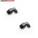 US SHIP ! ADLERSPEED 2PCS 90 Degree Swivel ORB 7/8-20 UNF to 6AN Male Flare Hose Fitting Adapter Black