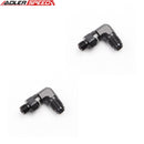 US SHIP ! 2PCS 90 Degree Swivel ORB 7/16-20 UNF to AN6 Male Flare Fitting Adapter Black