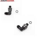 US SHIP ! 2x 90 Degree Aluminum Swivel Male ORB 1/2-20 UNF to Male -6AN Flare Adapter Black