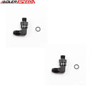 US SHIP ! 2x 90 Degree Aluminum Swivel Male ORB 1/2-20 UNF to Male -6AN Flare Adapter Black