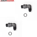 US SHIP ! ADLERSPEED 2PC Swivel ORB 9/16-18 UNF to AN6 Male 90 Degree Fuel Line Fitting Adapter Black