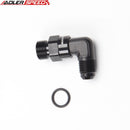 US SHIP ! ADLERSPEED 2PC Swivel ORB 9/16-18 UNF to AN6 Male 90 Degree Fuel Line Fitting Adapter Black