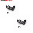 US SHIP ! ADLERSPEED 2PCS Aluminum M12x1.25 to -6AN Male 90 Degree Swivel ORB Fitting Adapter Black