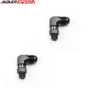 US SHIP ! ADLERSPEED 2PCS 90 Degree Swivel ORB 9/16-18 UNF to -8AN Male Flare Adapter BLACK