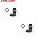 US SHIP ! ADLERSPEED 2PCS 90 Degree 7/8-20 UNF to 8AN Male Swivel Fuel Oil Fitting Adapter ORB Black