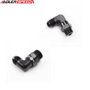 US SHIP ! ADLERSPEED 2PCS 90 Degree 7/8-20 UNF to 8AN Male Swivel Fuel Oil Fitting Adapter ORB Black