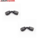 US SHIP !  ADLERSPEED 2PCS 45 Degree AN3 -3AN to 3AN Female Fuel Line Fitting Adapter Black