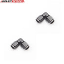 US SHIP ! ADLERSPEED 2PCS 90 Degree AN3 3AN Swivel to AN-3 Female Aluminum Fitting Adapter Black