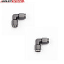 US SHIP ! ADLERSPEED 2PCS 90 Degree AN3 3AN Swivel to AN-3 Female Aluminum Fitting Adapter Black