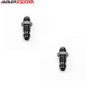 US SHIP !  ADLERSPEED 2PCS Aluminum AN8 AN-8 to 8AN Male Bulkhead Straight Hose Fitting Adpater Black
