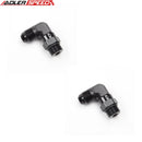 US SHIP ! ADLERSPEED 2PCS 90 Degree 7/8-14 UNF Swivel to 8AN AN8 Male Flare ORB Fitting Adapter Black