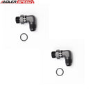 US SHIP ! ADLERSPEED 2PCS 90 Degree Aluminum Swivel Male ORB 3/4-16 UNF to Male -8AN Flare Adapter