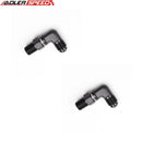US SHIP ! ADLERSPEED 2PCS 90 Degree 6AN AN-6 Male Swivel to 1/4" NPT Aluminum Fitting Adapter Black