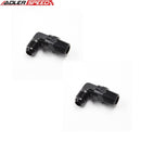 US SHIP ! ADLERSPEED 2PCS 90 Degree 8AN AN-8 Male Swivel to 1/2" NPT Fuel Oil Fitting Adapter Black