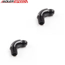 US SHIP 2PCS 4AN AN-4 Male To 1/8" NPT 90 Degree Full Flow Fitting Adapter Black